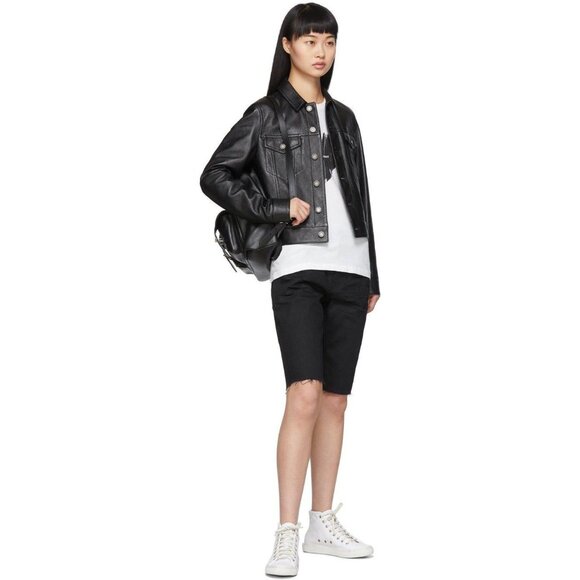Saint Laurent Black Denim Bermuda Shorts - Picture 3 of 16